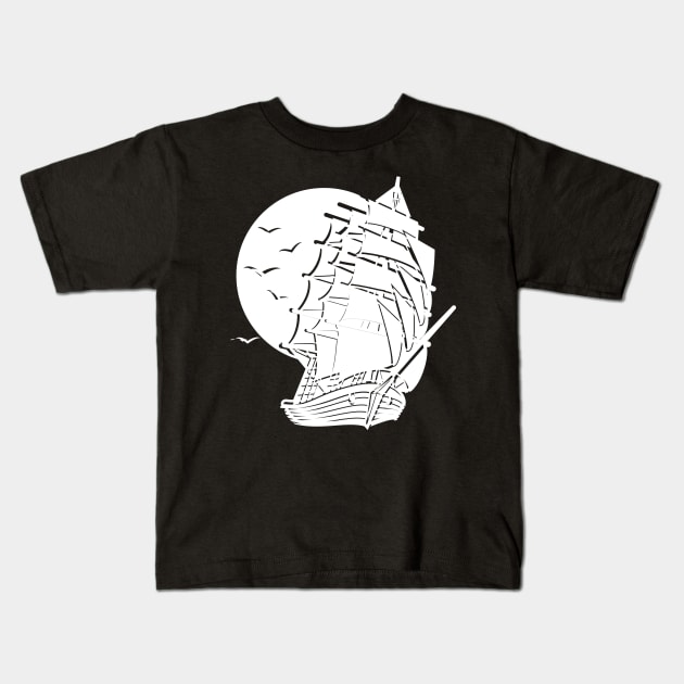 Old Ship Kids T-Shirt by bougieFire